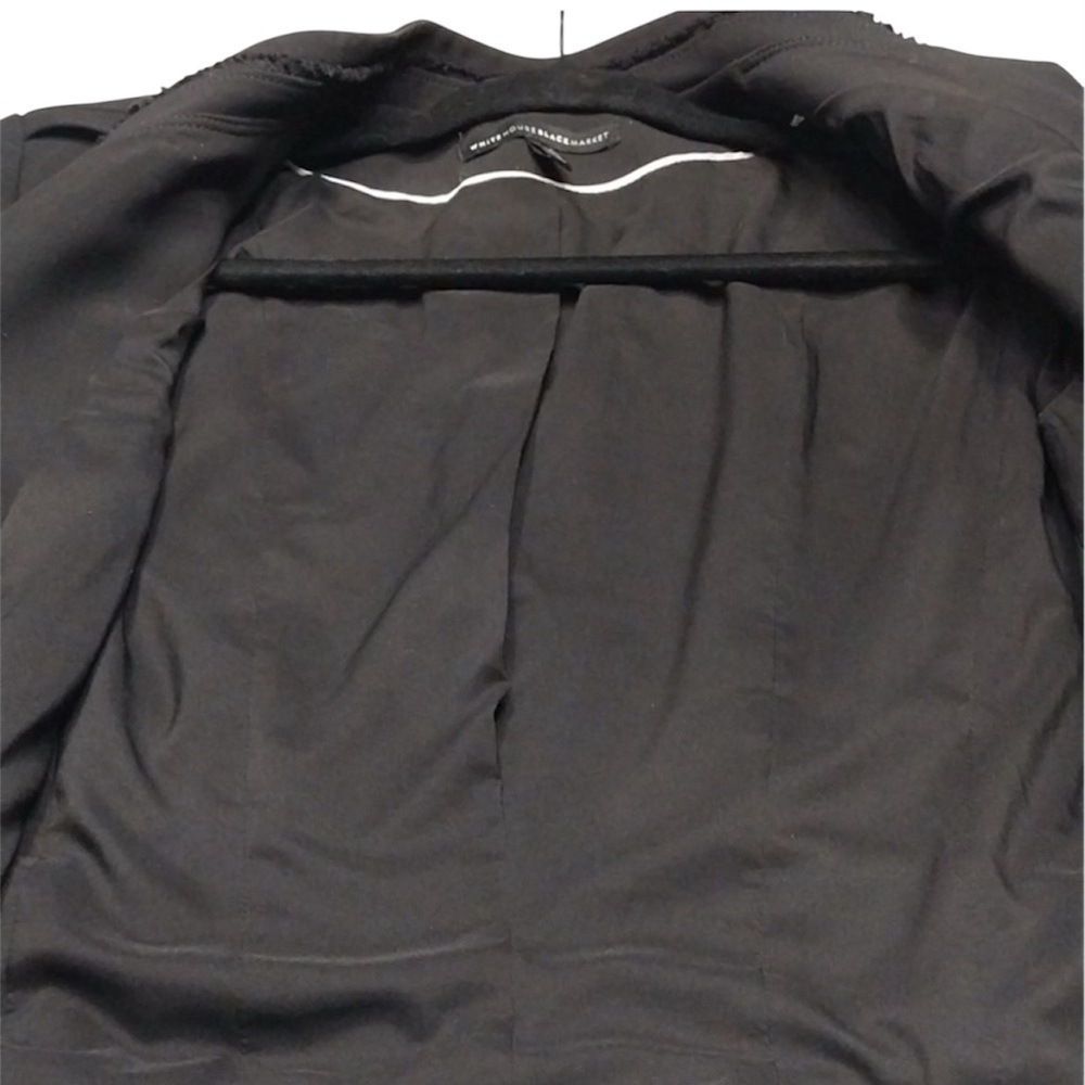 🖤EUC•WHBM Black Raw Edge Moto Jacket with silver zippers. Size 8. - Picture 10 of 11